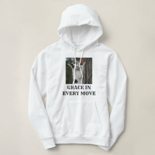 Personalized Cat Lover White Custom Black Text Pet Hoodie