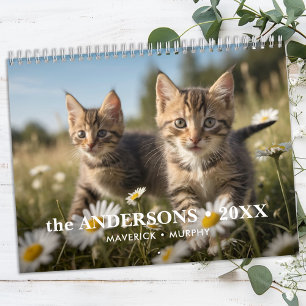 Personalized Cat Lovers Family Custom 2026 Photo Calendar