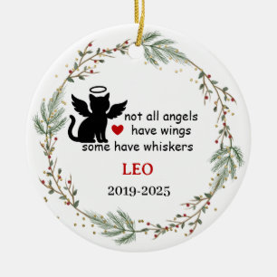 Personalized Cat Memorial, Pet Loss Sympathy gift Ceramic Ornament