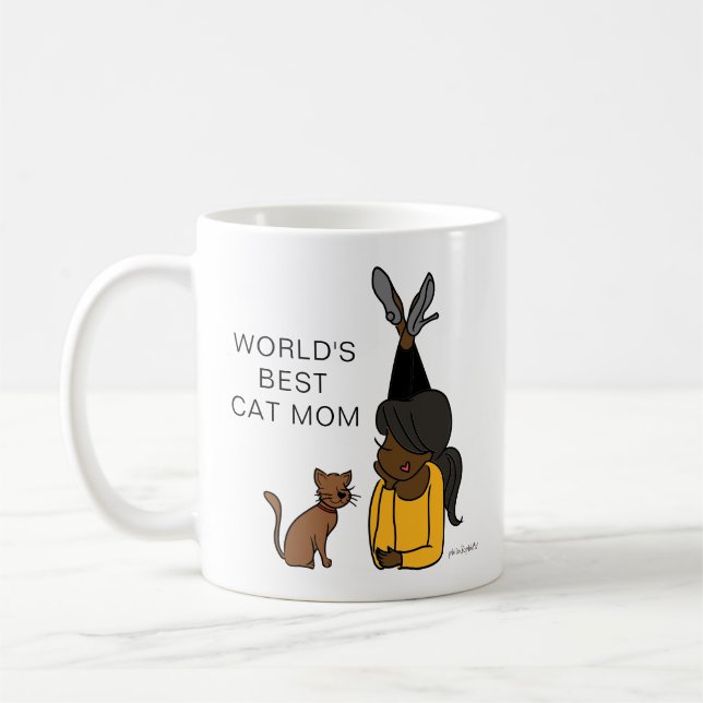 Personalized Cat Mom Coffee Mug (Left)