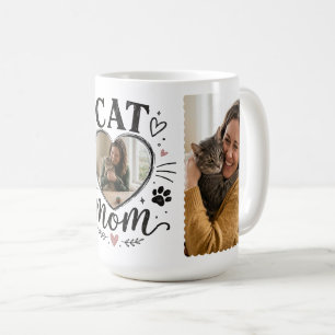 Personalized Cat Mom Coffee Mug with Multi Photo