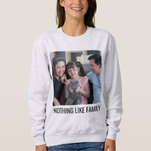 Personalized Cat Mom Family Pet Photo Black Ash Sweatshirt