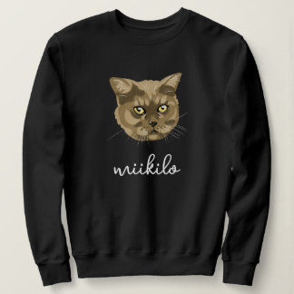 Personalized Cat Mom Family Pet Photo Script Black Sweatshirt