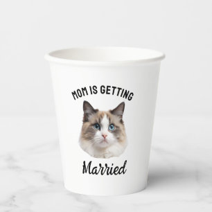 Personalized Cat Mom Is Getting Married Wedding Paper Cups