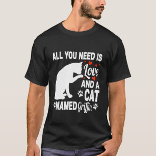Personalized Cat Name Griffin Cute Kitten Pet Love T-Shirt