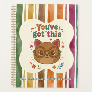 Personalized Cat Notebook School Journal Planner