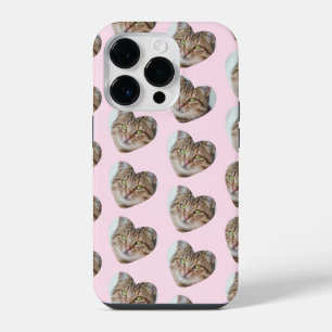 Personalized Cat or Dog Heart Photo Pattern iPhone 14 Pro Case