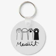 Personalized Cat Paw Keychain with Name