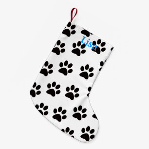 Personalized Cat Paw Prints Christmas Stocking