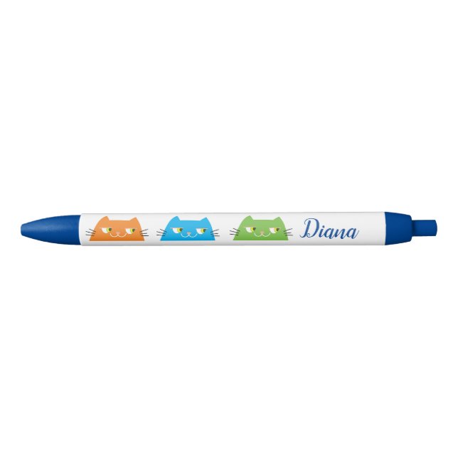 Personalized Cat Pen Cute Name School Gift (Front)