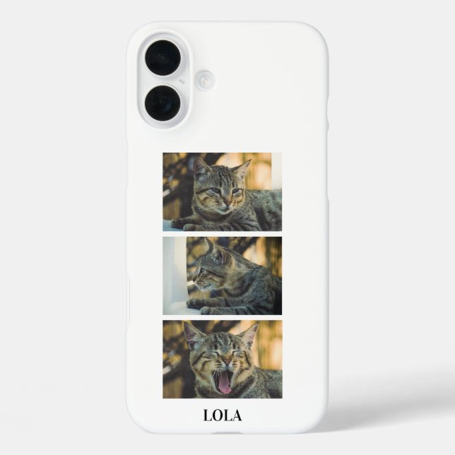 Personalized Cat Photo Collage and Name Case-Mate iPhone Case (Back)