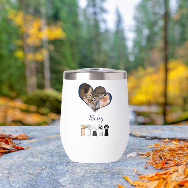 Personalized Cat Photo Mug with Custom Name (Outdoor (Rotated))