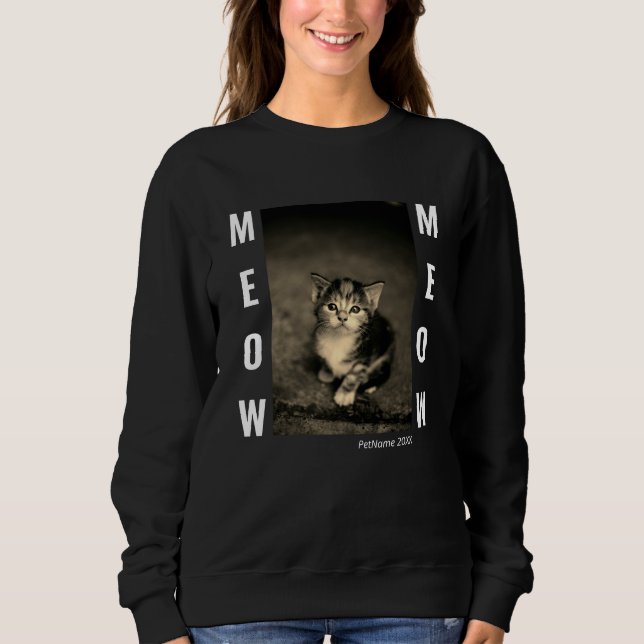 Personalized Cat Photo Template Womens Sweatshirt (Front)