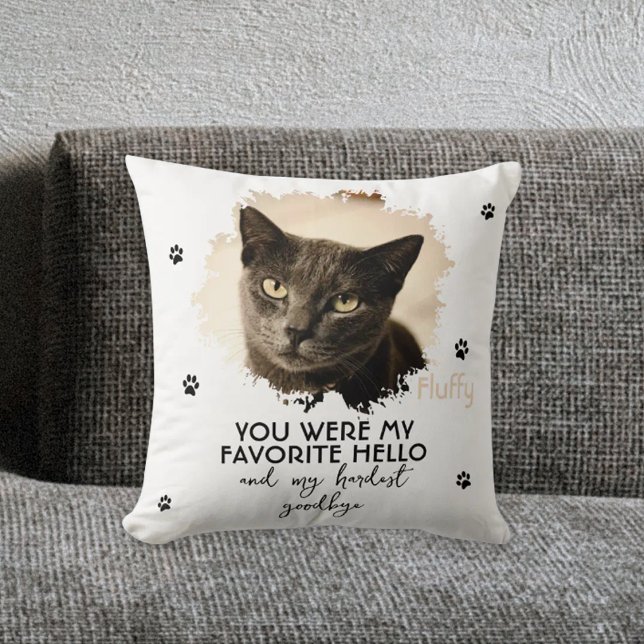 Personalized Cat Photo Throw Pillow (Creator Uploaded)