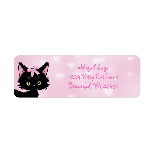 Personalized Cat Pink and White Girly Kitten (Front)