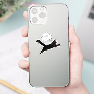 Personalized Cat Silhouette Laptop Sticker