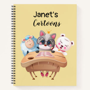 Personalized Cat Sketchbook Notebook