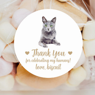 Personalized Cat Wedding Favour Stickers
