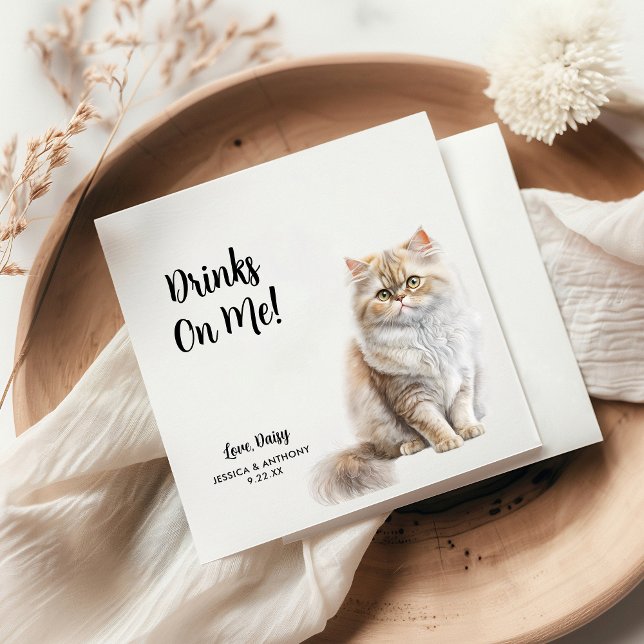 Personalized Cat Wedding Napkin (Creator Uploaded)