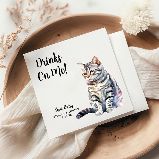 Personalized Cat Wedding Napkin (Creator Uploaded)