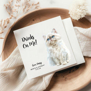 Personalized Cat Wedding Napkin
