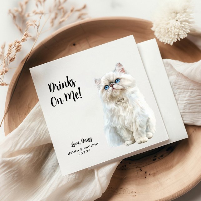 Personalized Cat Wedding Napkin (Creator Uploaded)