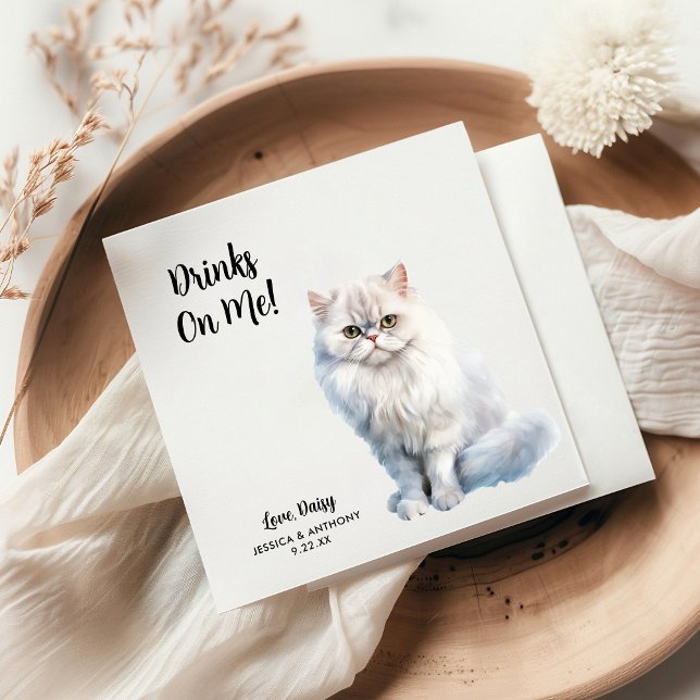 Personalized Cat Wedding Napkin (Creator Uploaded)