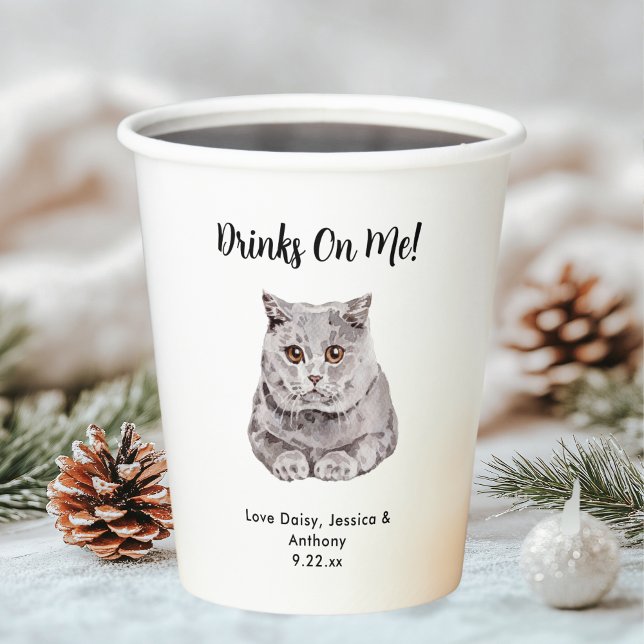Personalized Cat Wedding Paper Cups (Creator Uploaded)