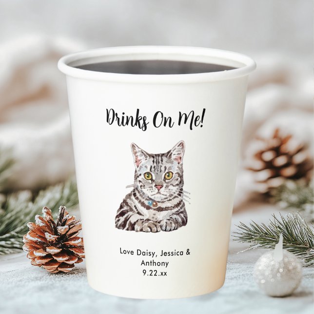 Personalized Cat Wedding Paper Cups (Creator Uploaded)