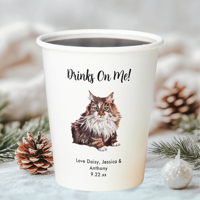 Personalized Cat Wedding Paper Cups (Creator Uploaded)