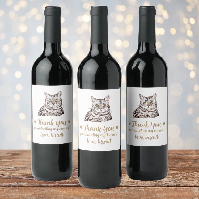 Personalized Cat Wedding Wine Label (Creator Uploaded)