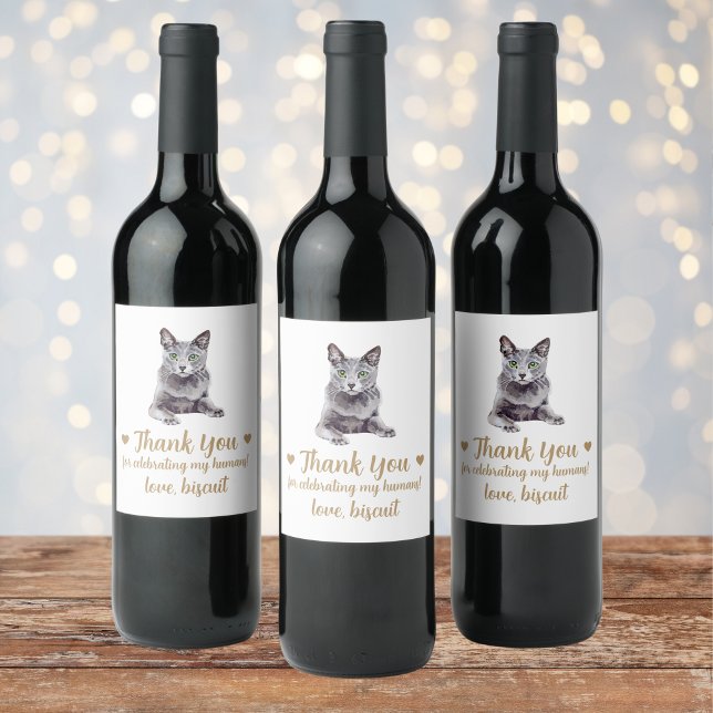 Personalized Cat Wedding Wine Label (Creator Uploaded)