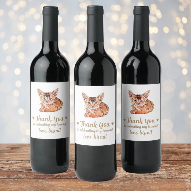 Personalized Cat Wedding Wine Label (Creator Uploaded)