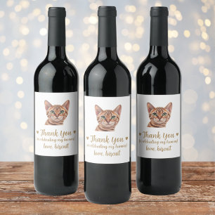 Personalized Cat Wedding Wine Label