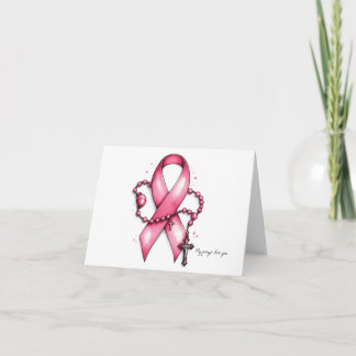 Personalized Catholic Breast Cancer Encouragement  Card