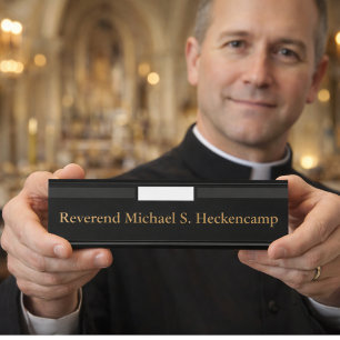 Personalized Catholic Priest Clergy Desk Name Plate