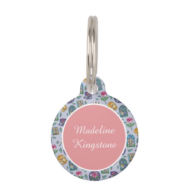 Personalized Cats Beauty and the Beast Book Girl Pet Tag (Front)