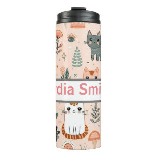 Personalized cats kids drink tumbler