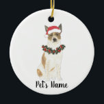 Personalized Cattledog Heeler (Red & White) Ceramic Ornament<br><div class="desc">Make the nice list this year with an ornament of your favourite little elf! For the sweetest gifts,  pair it with a matching art print or another item from my collection!</div>