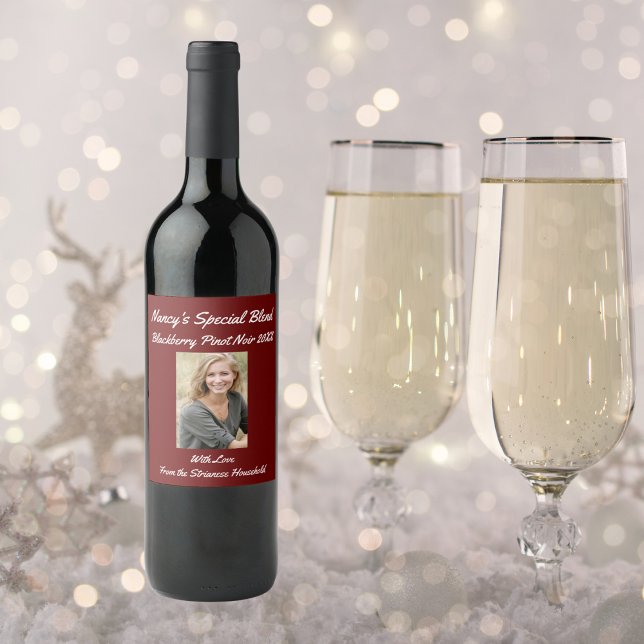 Personalized Causal Cranberry Party Wine Label (Creator Uploaded)