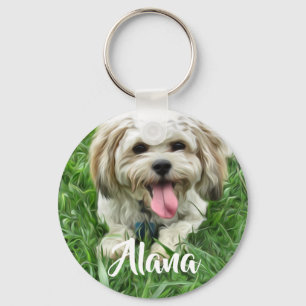 Personalized Cavachon Keychain