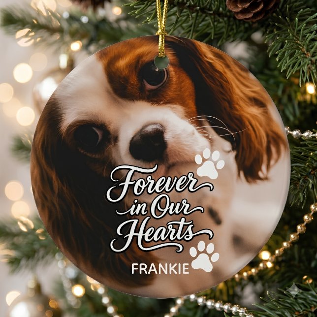 Personalized Cavalier King Charles Pet Memorial  Ceramic Ornament (Creator Uploaded)