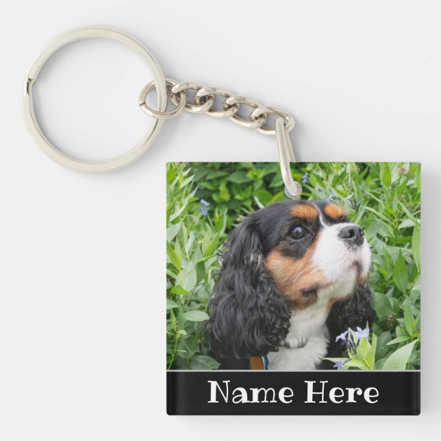 Personalized Cavalier King Charles Spaniel Dog Keychain (Front)