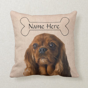Personalized Cavalier King Charles Spaniel Dog Throw Pillow