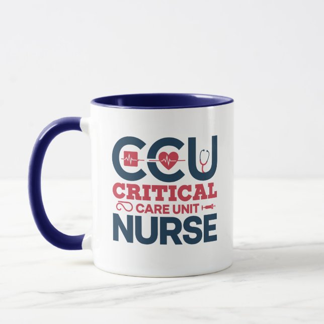 Personalized CCU Critical Care Nurse Name Mug (Left)