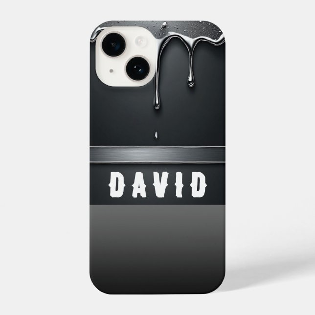 Personalized Ccustom name With Dripping Liquid iPhone Case (Back)