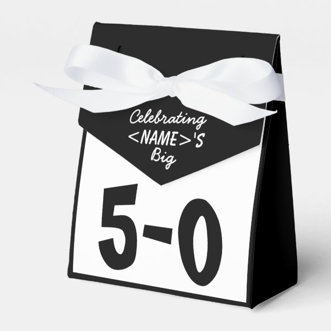 Personalized Celebrating 50th Birthday Favour Box (Front Side)