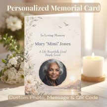 Personalized Celebration of Life Memorial Card