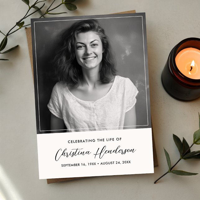 Personalized Celebration of Life Photo Funeral Invitation (Creator Uploaded)