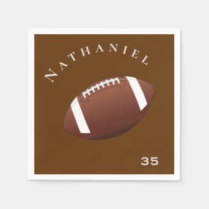 Personalized Celebration Photo and Text Football Napkin